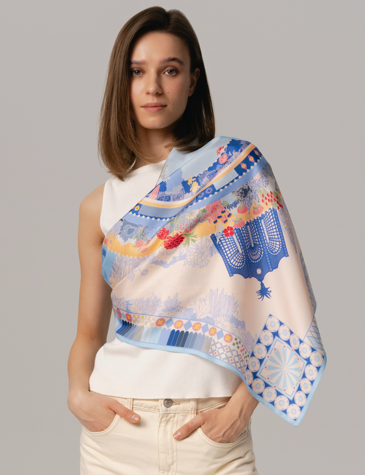 Картинка Шовкова хустина «Garden Blue»